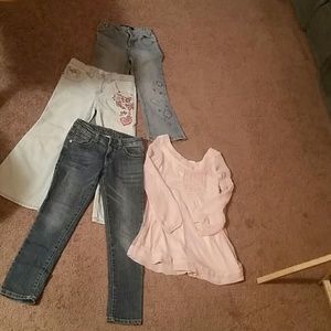 3 girls size 6 jeans and a tunic top